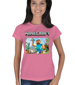 Minecraft Kadın Kısa Kol Tişört Kadın Tişört