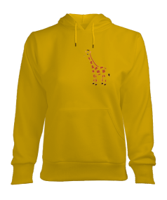 Minimalist Zürafa Desenli Hoodie Kadın Kapşonlu Hoodie Sweatshirt