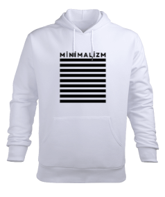 Minimalizm Erkek Kapüşonlu Hoodie Sweatshirt