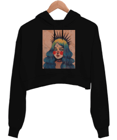 Misha Kadın Crop Hoodie Kapüşonlu Sweatshirt