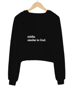 Misha Kadın Crop Hoodie Kapüşonlu Sweatshirt