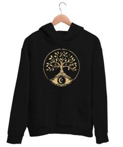 Mistik Hayat Ağacı ve Gözü Siyah Unisex Kapşonlu Sweatshirt