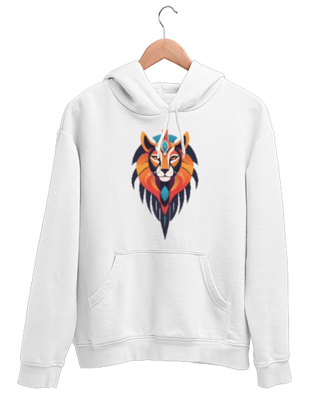 Tisho - mitoloji sekhmet Beyaz Unisex Kapşonlu Sweatshirt