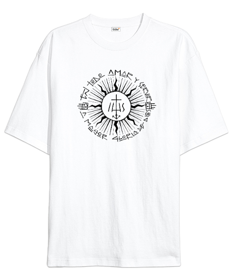 Tisho - Mitoloji Tarihi Dini Semboller - Religious Symbol Beyaz Oversize Unisex Tişört