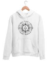 Mitoloji Tarihi Dini Semboller - Religious Symbol Beyaz Unisex Kapşonlu Sweatshirt - Thumbnail