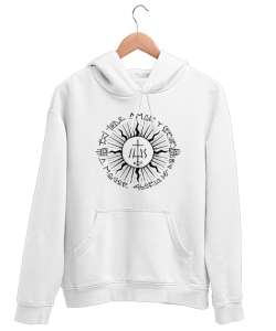 Mitoloji Tarihi Dini Semboller - Religious Symbol Beyaz Unisex Kapşonlu Sweatshirt