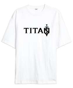 Mitoloji - Titan Beyaz Oversize Unisex Tişört