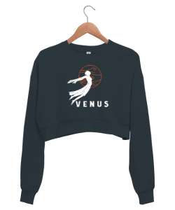 Mitoloji - Venüs Füme Kadın Crop Sweatshirt