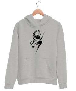 Mitoloji - Zeus Gri Unisex Kapşonlu Sweatshirt