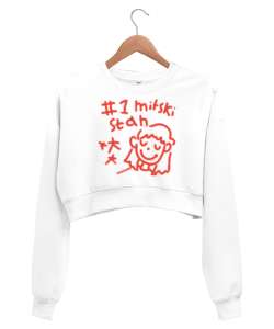 Mitski be the cowboy 1st stan fan Beyaz Kadın Crop Sweatshirt