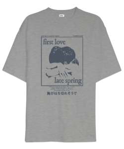 Mitski First Love Late Spring Gri Oversize Unisex Tişört