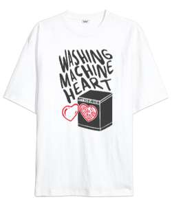 Mitski Washing Machine Heart Beyaz Oversize Unisex Tişört