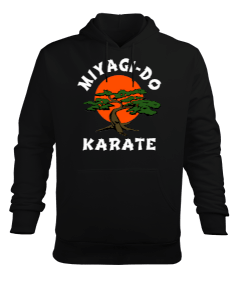 Miyagi Do Karate Kid Baskılı Siyah Erkek Kapüşonlu Hoodie Sweatshirt