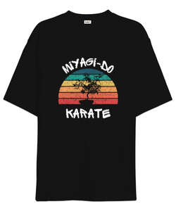 Miyagi-Do Karate Kid Bonsai Siyah Oversize Unisex Tişört