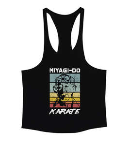 Miyagi-Do Karate Master Karate Kid Siyah Erkek Tank Top Atlet