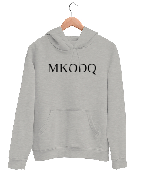 Tisho - MKODQ yazılı özel kıyafet Gri Unisex Kapşonlu Sweatshirt