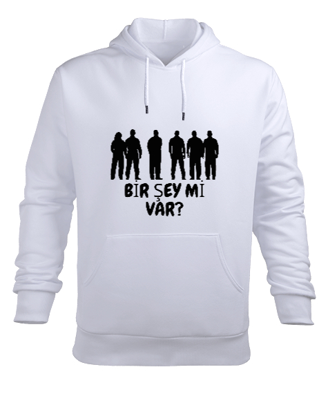 MOD CESARET Beyaz Erkek Kapüşonlu Hoodie Sweatshirt