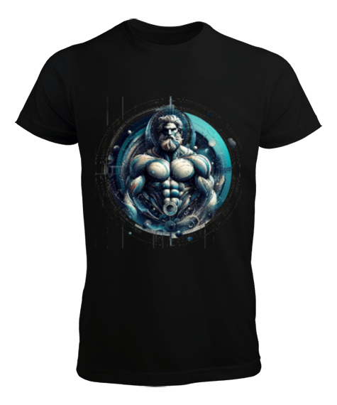 Tisho - Moder Gods Koleksiyonu : Herakles Herkül Siyah Erkek Tişört
