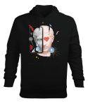 modern heykel Siyah Erkek Kapüşonlu Hoodie Sweatshirt