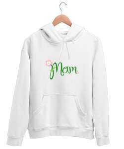 MOM Beyaz Unisex Kapşonlu Sweatshirt