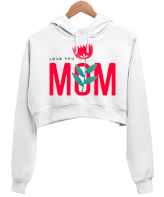 MOM Kadın Crop Hoodie Kapüşonlu Sweatshirt