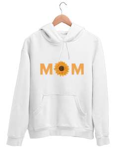  Mom Yazılı Beyaz Unisex Kapşonlu Sweatshirt