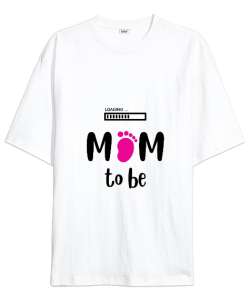 Momtobe_white Beyaz Oversize Unisex Tişört