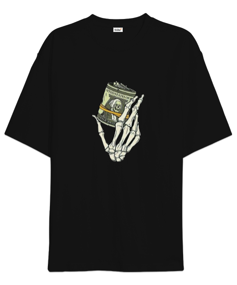 Money in my hand Siyah Oversize Unisex Tişört