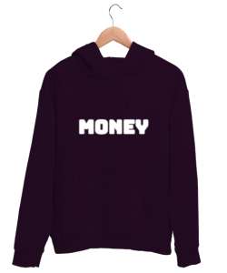 Money Koyu Mor Unisex Kapşonlu Sweatshirt