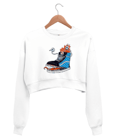 Monster Shoe V2 Kadın Crop Sweatshirt