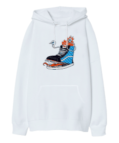 Monster Shoe V2 Oversize Unisex Kapüşonlu Sweatshirt