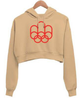 Montreal 1976 Camel Kadın Crop Hoodie Kapüşonlu Sweatshirt