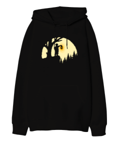 Moon And Light Oversize Unisex Kapüşonlu Sweatshirt