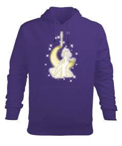 Moon Spirit Girl Erkek Kapüşonlu Hoodie Sweatshirt