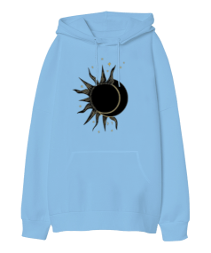 Moon Star Oversize Unisex Kapüşonlu Sweatshirt