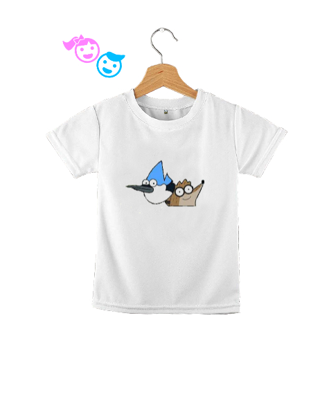 Tisho - Mordecai and Rigby Beyaz Çocuk Unisex