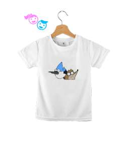 Mordecai and Rigby Beyaz Çocuk Unisex