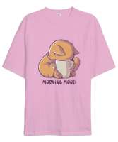 Morning Mood Pembe Oversize Unisex Tişört - Thumbnail