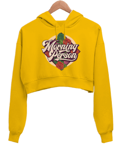 Morning Person Vintage Kadın Crop Hoodie Kapüşonlu Sweatshirt