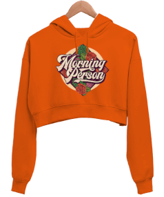 Morning Person Vintage Kadın Crop Hoodie Kapüşonlu Sweatshirt