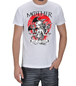 Mother of Dragons Beyaz KafeinSiz Erkek Tişört