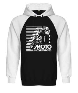  Motorcycle Race GP - Motosiklet Sürüş Siyah/Beyaz Orjinal Reglan Hoodie Unisex Sweatshirt