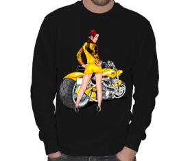 Motorsikletli Kız - Kışlık Sweatshirt ERKEK SWEATSHIRT