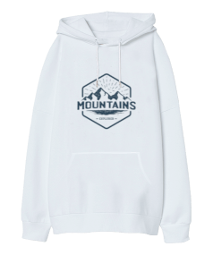 mountains oversize unisex kapüşonlu sweatshirt Oversize Unisex Kapüşonlu Sweatshirt