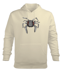 Mouse Örümcek Krem Erkek Kapüşonlu Hoodie Sweatshirt