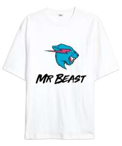 Mr. Beast Youtube Beyaz Oversize Unisex Tişört