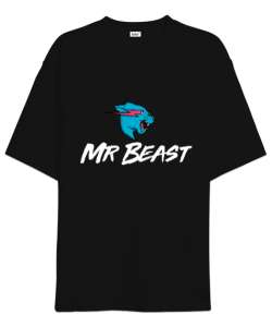 Mr. Beast Youtube Siyah Siyah Oversize Unisex Tişört