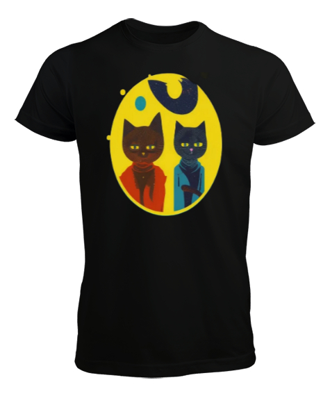 Mr.Cats Siyah Erkek Tişört