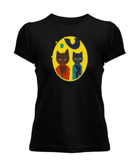 Mr.Cats Siyah Kadın Tişört