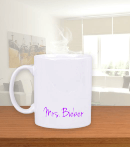 Mrs. BİEBER Beyaz Kupa Bardak